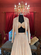 Blush Pink Sequin Jacket Lehenga Set