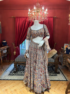 Brown Foil Thread Work Lehenga
