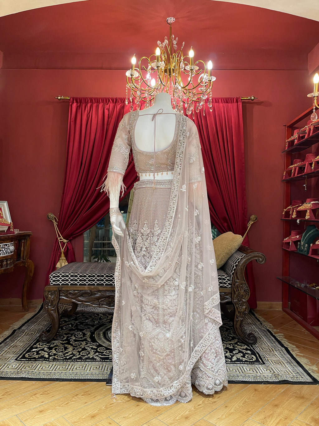 Blush Sequin Lehenga
