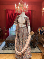 Brown Foil Thread Work Lehenga