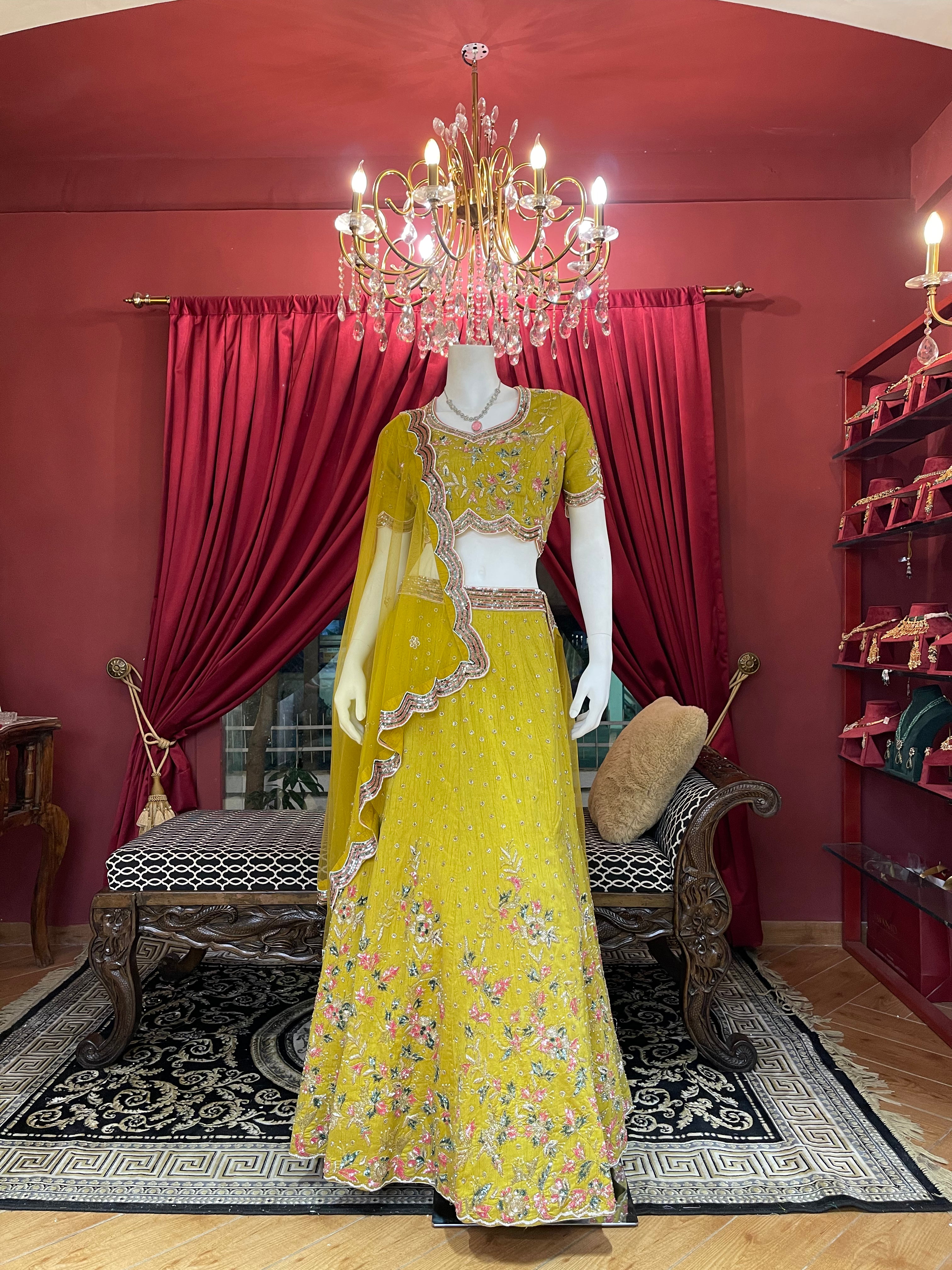 Mustard Bloom Lehenga Set