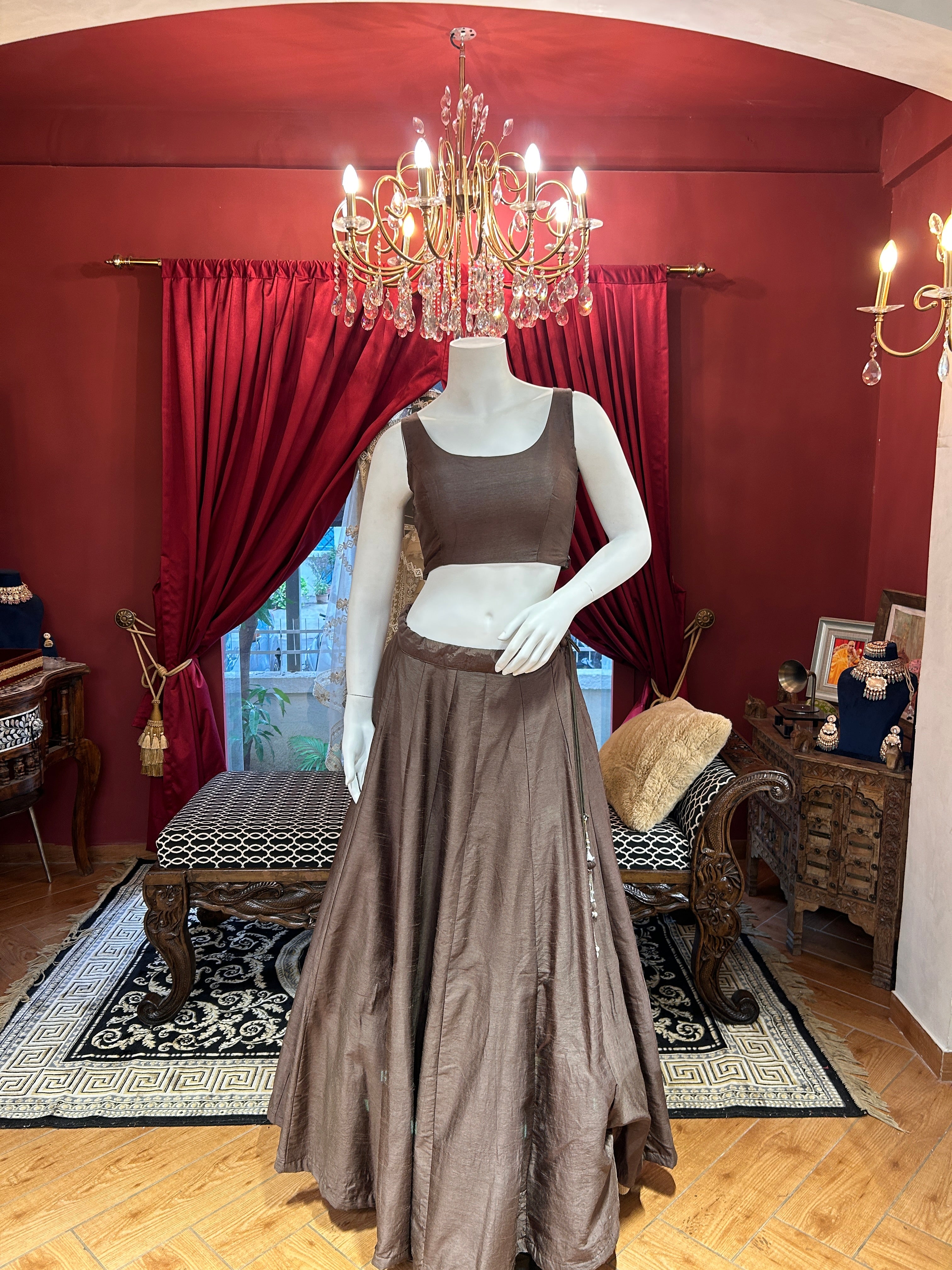 Embellished Silk & Net Pearl Jacket Set