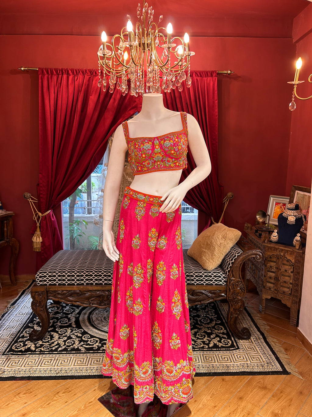 Alia Hot Pink Plazzo Indowestern