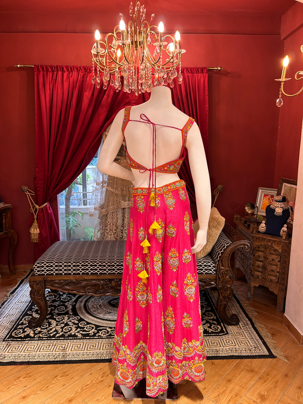 Alia Hot Pink Plazzo Indowestern