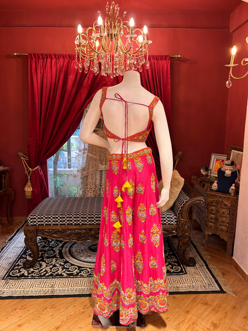 Alia Hot Pink Plazzo Indowestern