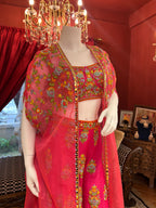 Alia Hot Pink Plazzo Indowestern