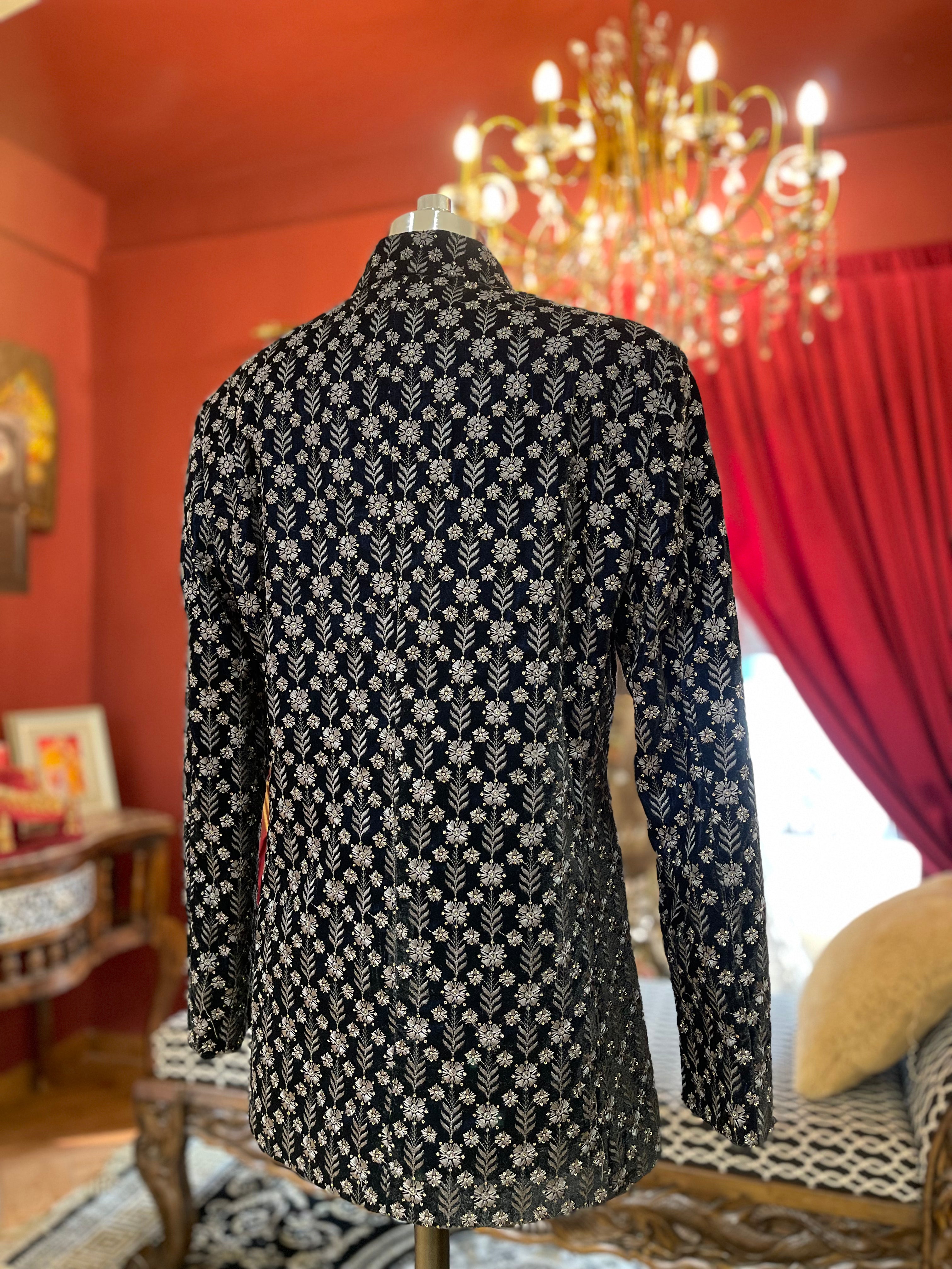 Black Embroidered Bandhgala