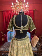 Green velvet lahenga