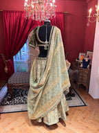 Green velvet lahenga