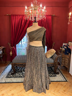 Mocha Drape One Shoulder Lahenga