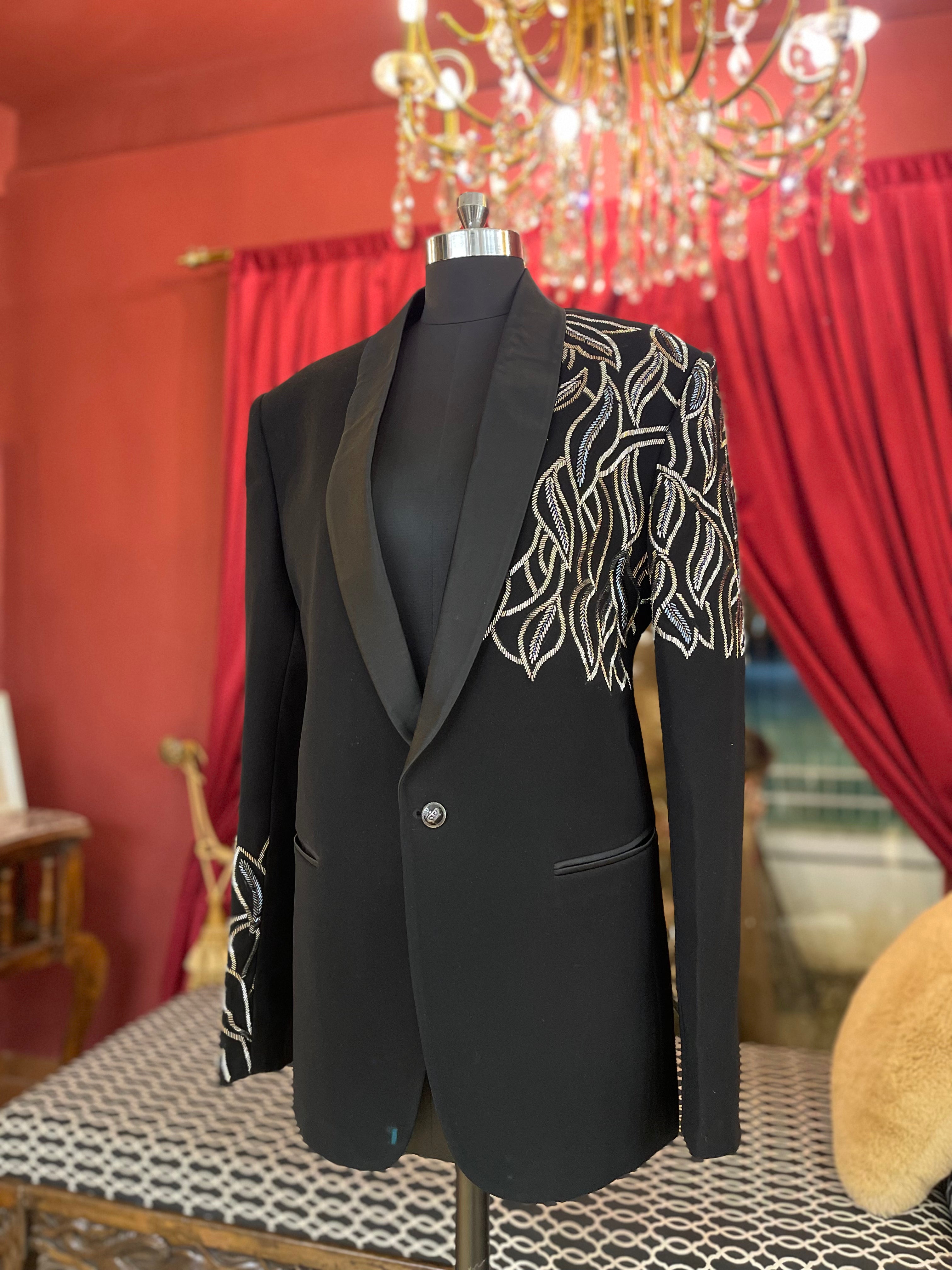 Midnight Statement Embroidered Blazer