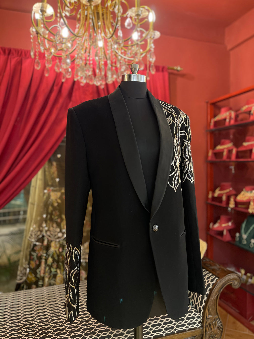 Midnight Statement Embroidered Blazer