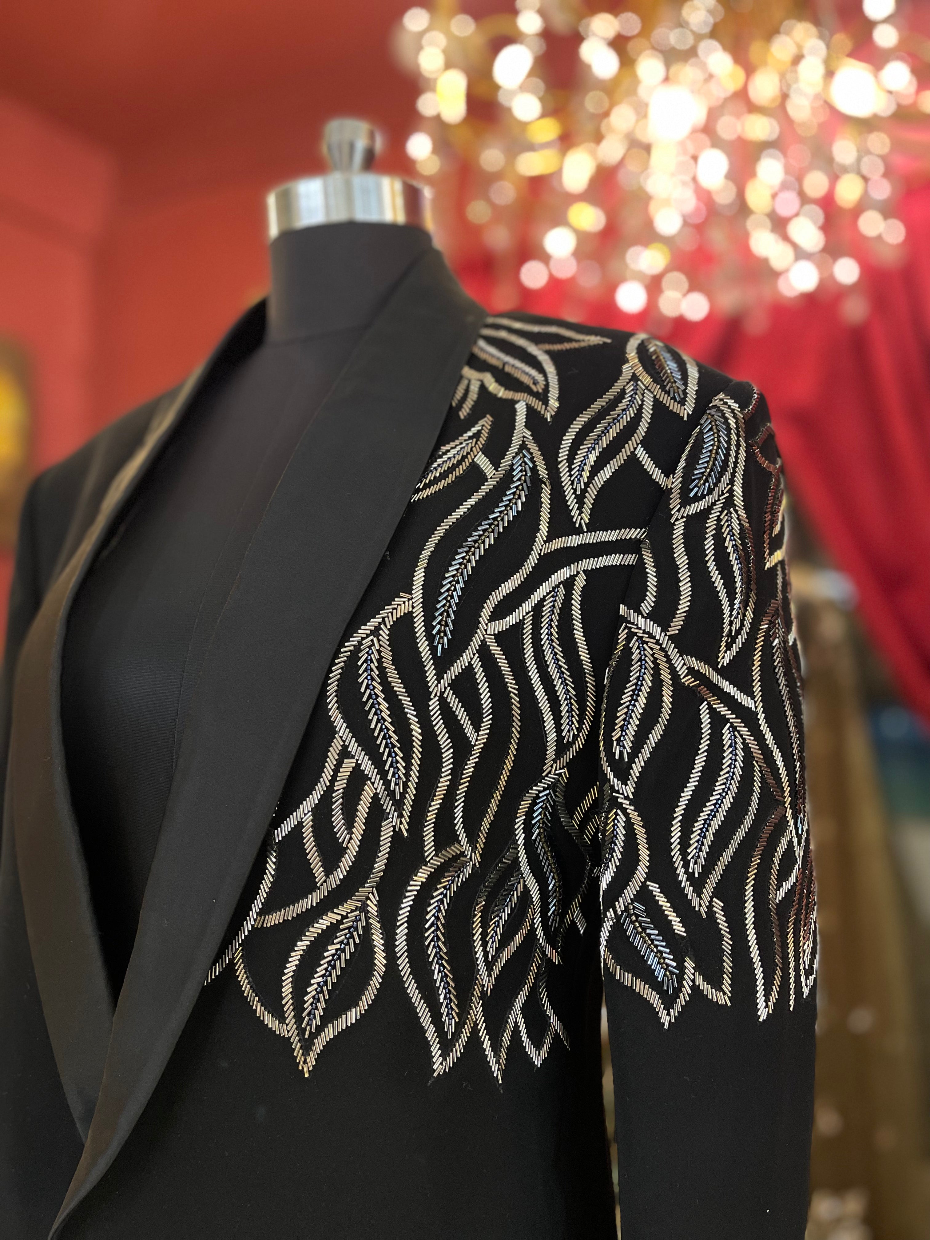 Midnight Statement Embroidered Blazer