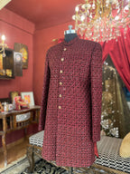 Wine Embroidered Sherwani