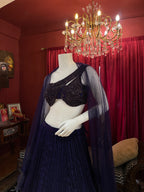Purple Pleated Lehenga Set