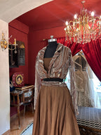 Metallic Bronze Sequin Jacket Lehenga Set