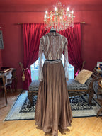 Metallic Bronze Sequin Jacket Lehenga Set