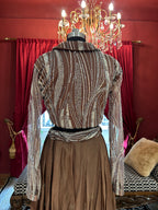 Metallic Bronze Sequin Jacket Lehenga Set