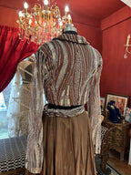 Metallic Bronze Sequin Jacket Lehenga Set