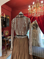 Metallic Bronze Sequin Jacket Lehenga Set