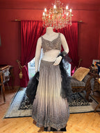 Silver to Black Ombre Sequined Lehenga Choli