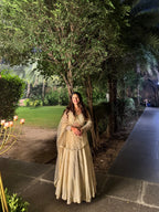 Ivory Geometric Embroidered Lahenga Set