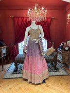 Pink Purple Ombre Corset Lehenga Set