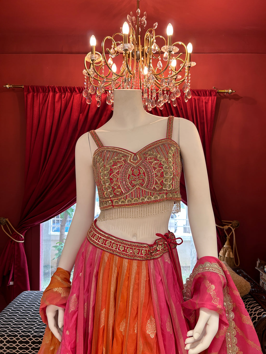 Sunset Rani Lehenga Set