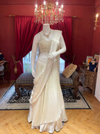 Ivory Drape Pleated Lehenga