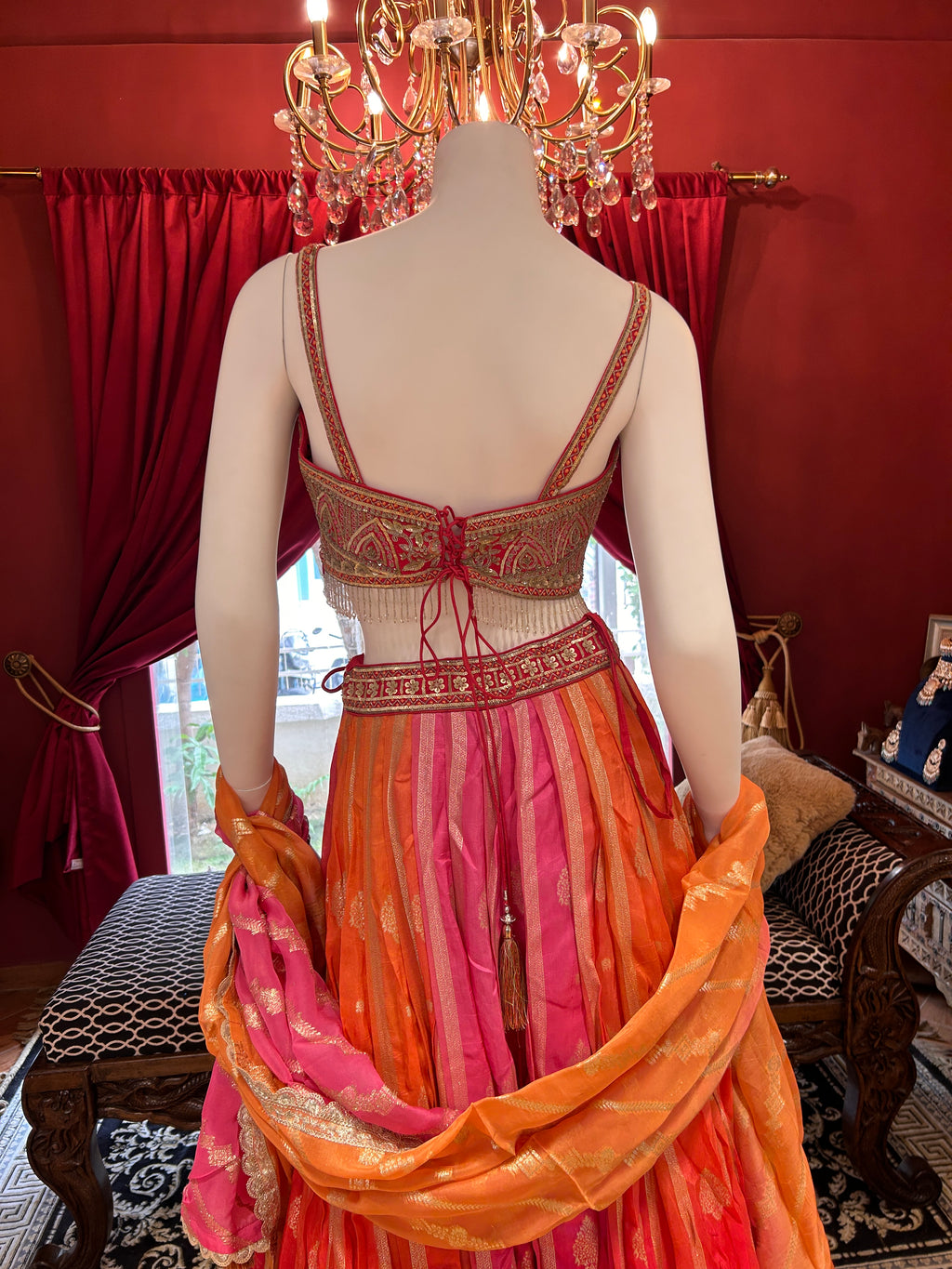 Sunset Rani Lehenga Set
