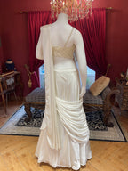 Ivory Drape Pleated Lehenga