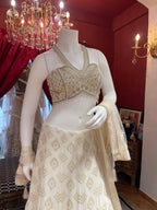 Ivory Lehenga With Crystal Work Blouse