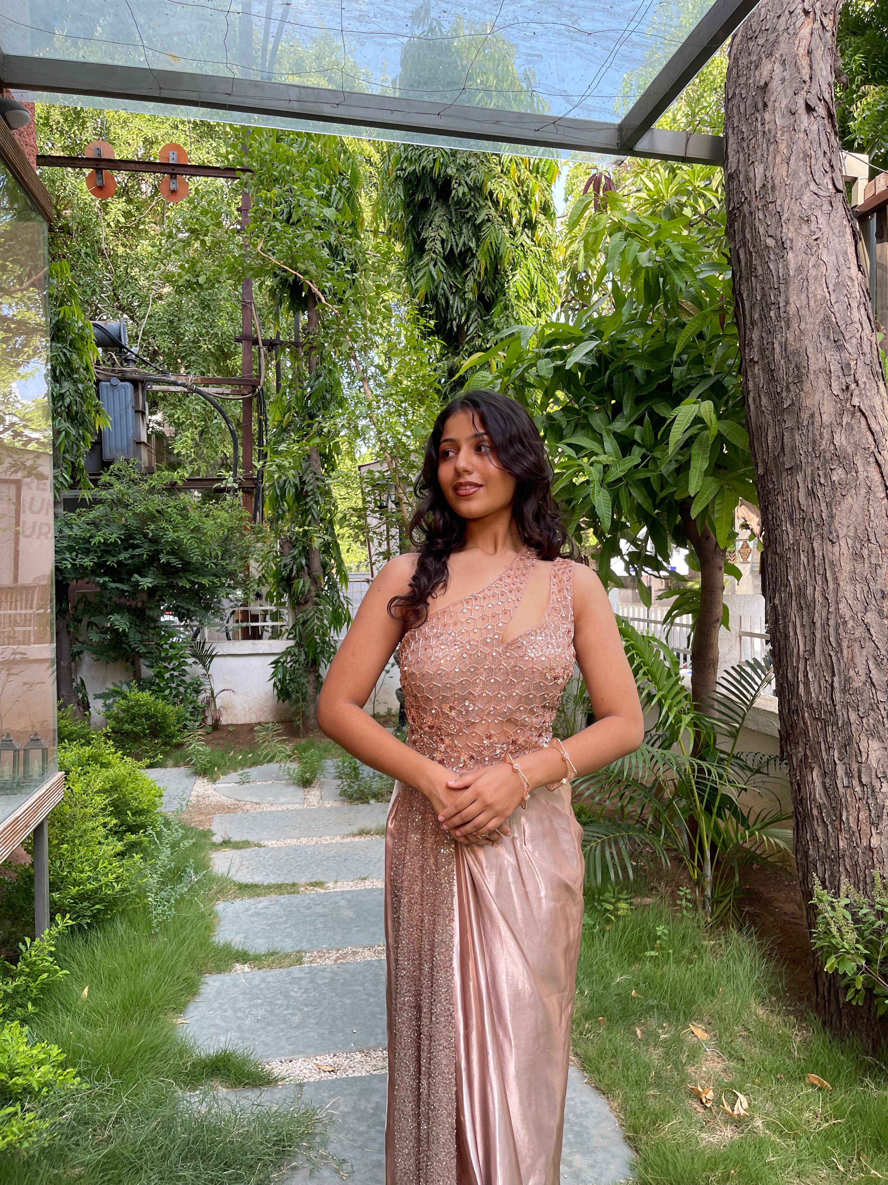 Golden One Shoulder Gown