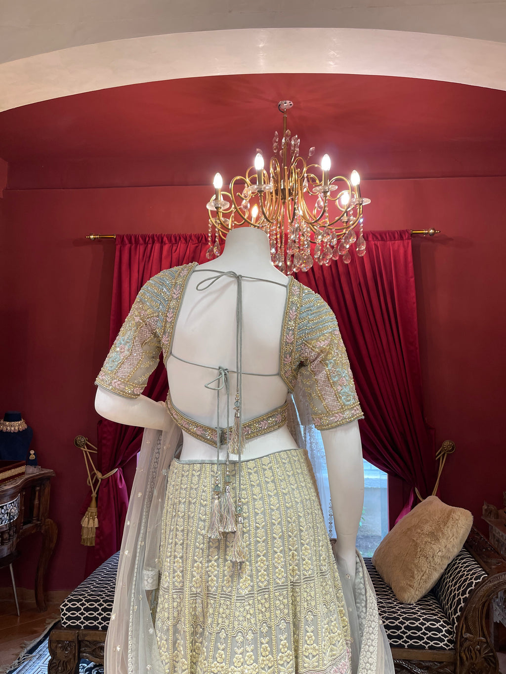 Pastel Multi Hand Work Lehnga