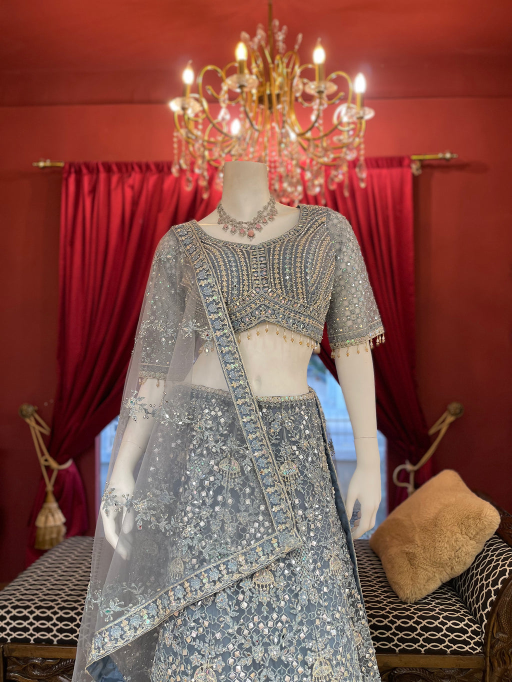 Ice Blue Regal Radiance Lehenga Set