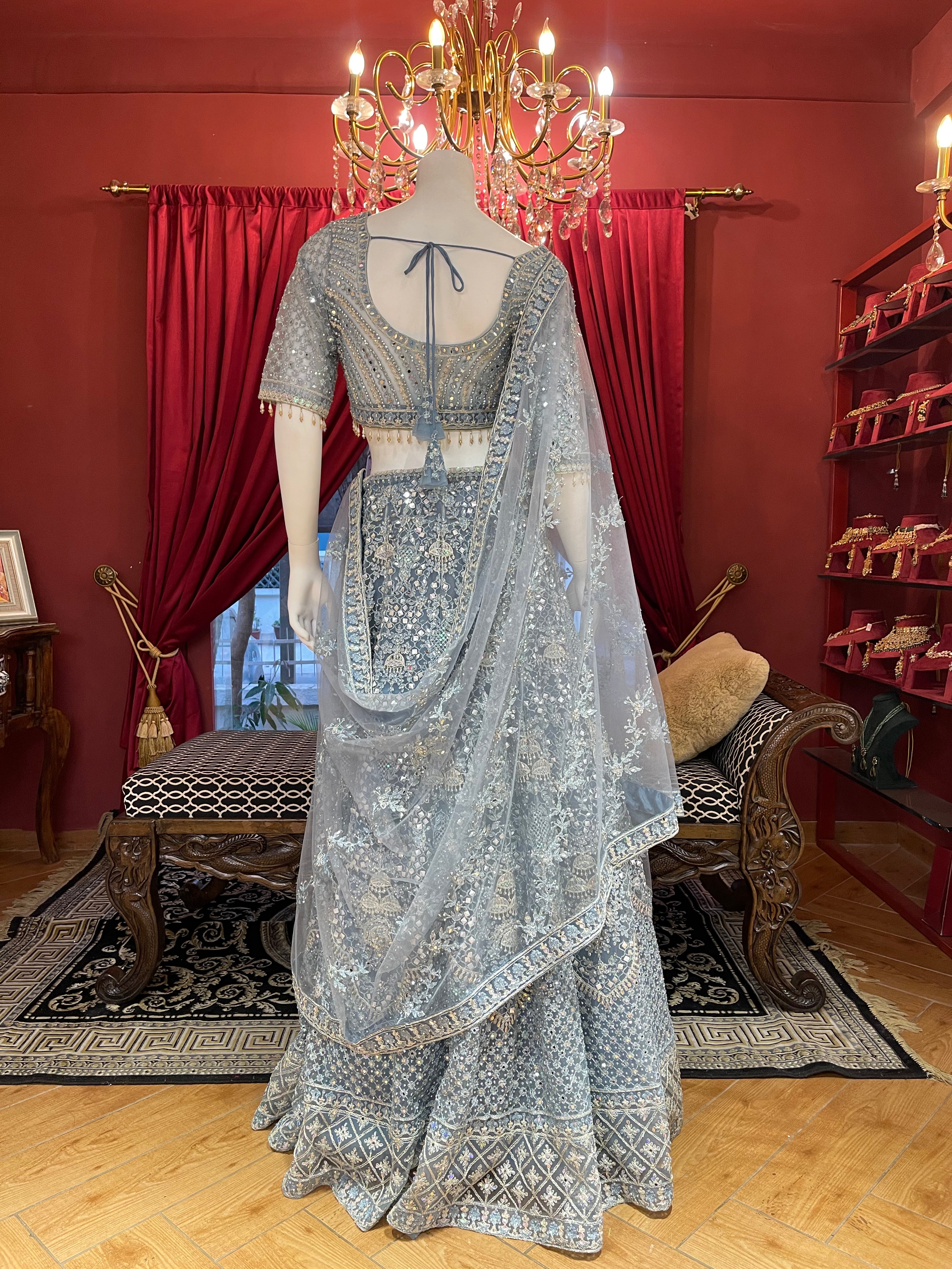 Ice Blue Regal Radiance Lehenga Set