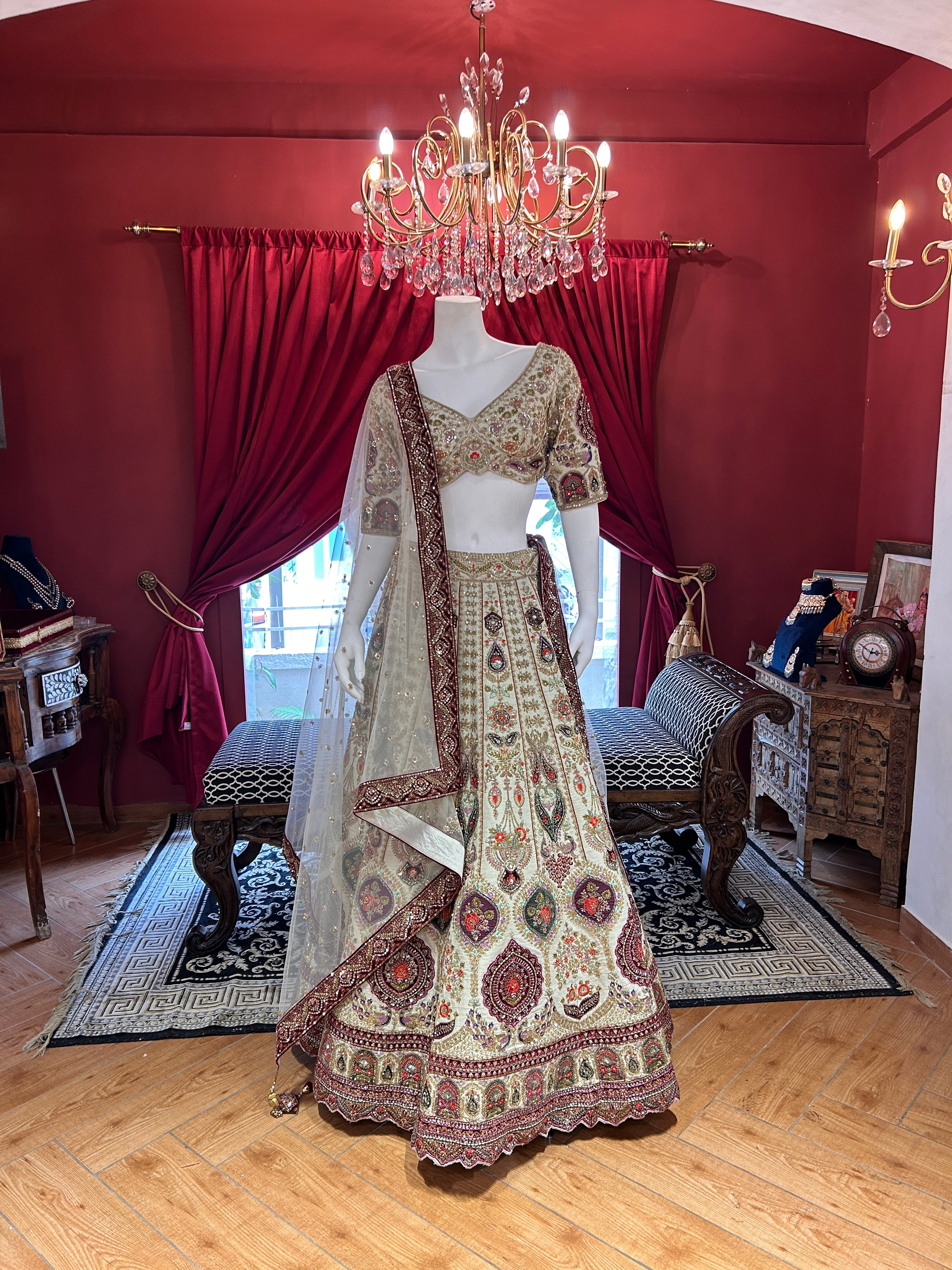 Ivory Heritage Sequin Lehenga