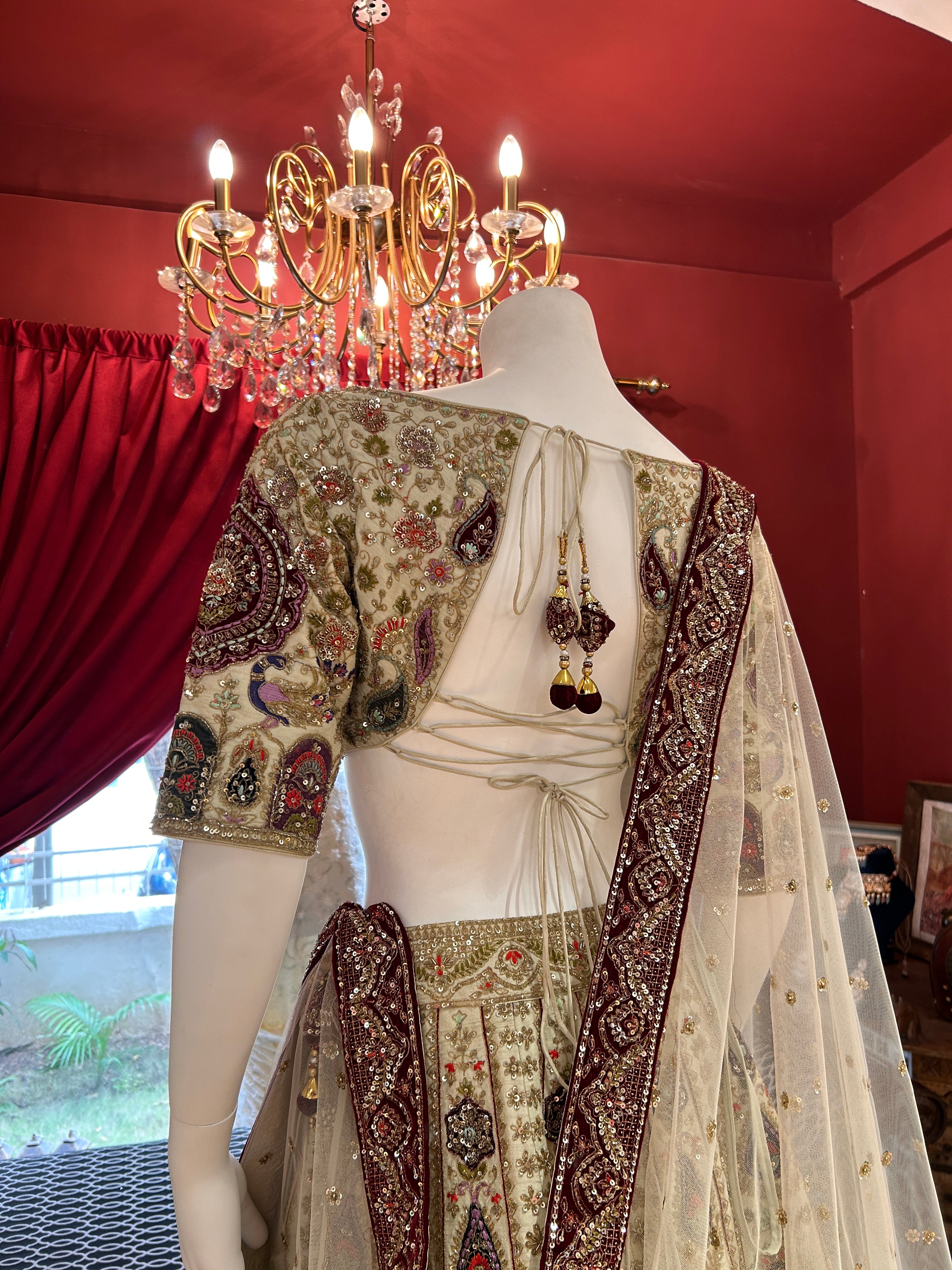 Ivory Heritage Sequin Lehenga