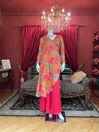 Blush Bloom Draped Kurta Set