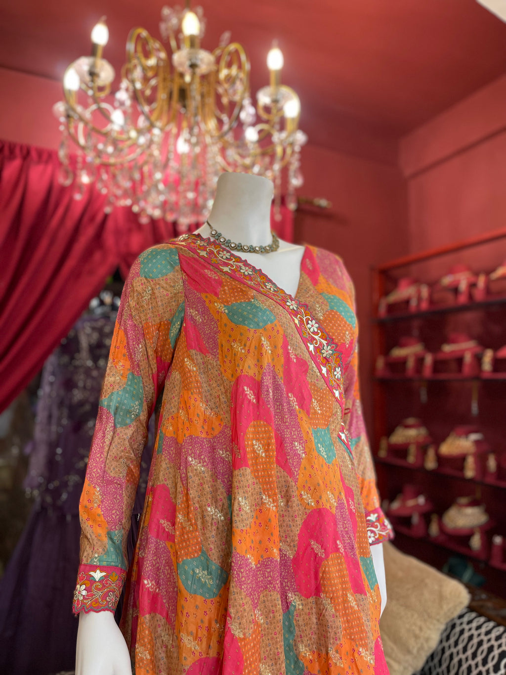 Blush Bloom Draped Kurta Set