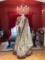 Ivory Maroon Bridal Lehenga