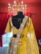 Yellow Mint Pastel Garden Lehenga