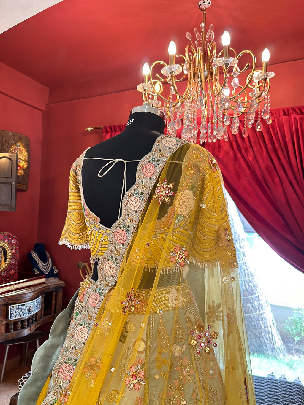 Yellow Mint Pastel Garden Lehenga