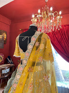 Yellow Mint Pastel Garden Lehenga