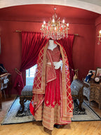 Red-Gold Resham Worked Lehenga
