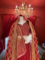 Red-Gold Resham Worked Lehenga