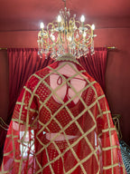 Red-Gold Resham Worked Lehenga