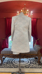 Ice Blue Sherwani With White And Tonal Embroidery