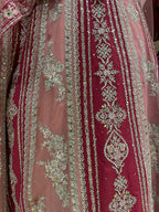 Pastel Pink And Rani Kali Lehenga Set