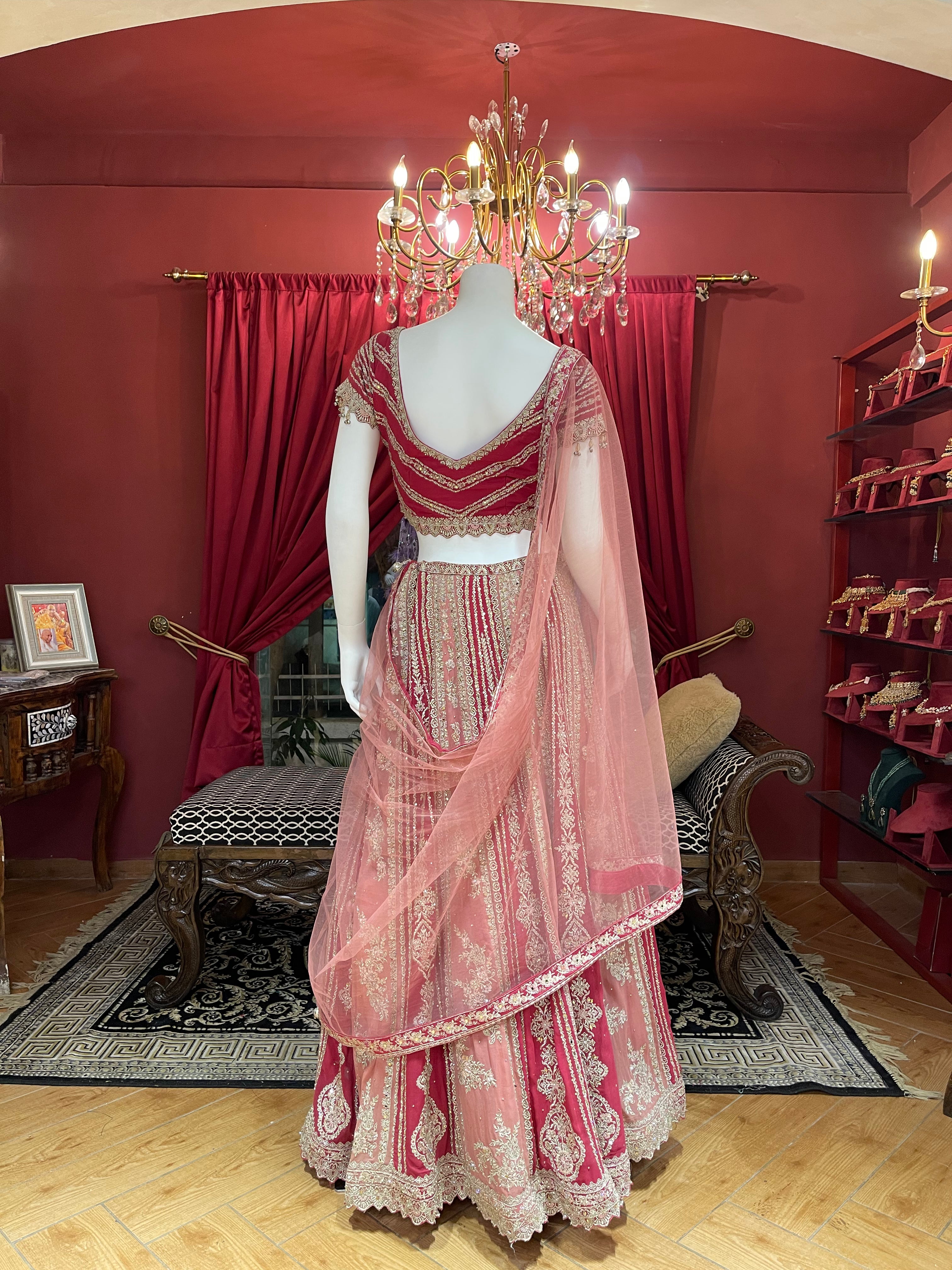 Rose Royale Kali Lehenga Set